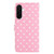 Samsung Galaxy A37 5G Small Dots Pattern Vegan Leather Phone Case - Pink