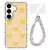 Samsung Galaxy A37 5G Sparkling IMD Colorful Bow Phone Case with Bracelet - Glitter Light Yellow