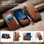 Samsung Galaxy A37 5G Splicing Zipper Wallet Vegan Leather Phone Case with Strap - Brown