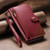 Samsung Galaxy A37 5G Splicing Zipper Wallet Vegan Leather Phone Case with Strap - Red