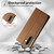 Samsung Galaxy A37 5G Stitched Line Magnetic RFID Vegan Leather Phone Case - Brown