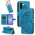Samsung Galaxy A37 5G Swallowtail Butterfly Embossed Leather Phone Case - Blue