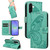Samsung Galaxy A37 5G Swallowtail Butterfly Embossed Leather Phone Case - Green