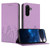 Samsung Galaxy A37 5G Tulips Butterfly Pattern Magnetic Vegan Leather Phone Case - Light Purple
