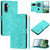 Samsung Galaxy A37 5G Tulips Embossed Leather Phone Case with Lanyard - Green