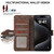Samsung Galaxy S26 Ultra 5G ABEEL Frosted Magnetic RFID Leather Phone Case - Brown