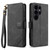 Samsung Galaxy S26 Ultra 5G AZNS A2 Series Tri-Card Wallet RFID Vegan Leather Phone Case with Strap - Black