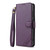 Samsung Galaxy S26 Ultra 5G AZNS A2 Series Tri-Card Wallet RFID Vegan Leather Phone Case with Strap - Purple