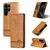 Samsung Galaxy S26 Ultra 5G AZNS Magnetic Calf Texture Flip Leather Phone Case - Light Brown