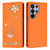 Samsung Galaxy S26 Ultra 5G Ballet Girl Diamond Studded RFID Vegan Leather Phone Case - Orange