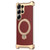 Samsung Galaxy S26 Ultra 5G Borderless MagSafe Ring Holder Plain Leather Phone Case - Red
