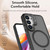 Samsung Galaxy S26 Ultra 5G Bright Color Frosted Skin-feel Camera Bracket Magsafe Phone Case - Black