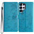 Samsung Galaxy S26 Ultra 5G Butterflies and Flowers Leather Phone Case - Blue