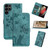 Samsung Galaxy S26 Ultra 5G Butterfly Cat Embossing Flip Leather Phone Case - Wathet