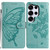 Samsung Galaxy S26 Ultra 5G Butterfly Flutter Pattern Embossed Leather Phone Case - Green
