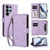 Samsung Galaxy S26 Ultra 5G Butterfly Love Flower Multi-card Zipper Wallet Leather Phone Case - Light Purple