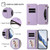 Samsung Galaxy S26 Ultra 5G Butterfly Love Flower Multi-card Zipper Wallet Leather Phone Case - Light Purple