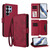 Samsung Galaxy S26 Ultra 5G Butterfly Love Flower Multi-card Zipper Wallet Leather Phone Case - Wine Red