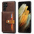Samsung Galaxy S26 Ultra 5G Calfskin Card Slot TPU Hybrid PU Phone Case - Brown