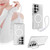 Samsung Galaxy S26 Ultra 5G Camera Bracket Glitter Magnetic Phone Case with Lanyard - White