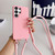samsung Galaxy S26 Ultra 5G Candy Silicone Shockproof Phone Case with 7mm Crossbody Lanyard - Rose Red