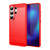 Samsung Galaxy S26 Ultra 5G Carbon Fiber Brushed Texture TPU Phone Case - Red