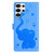 Samsung Galaxy S26 Ultra 5G Cartoon Elephant Embossed Leather Phone Case - Blue
