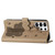 Samsung Galaxy S26 Ultra 5G Cartoon Elephant Embossed Leather Phone Case - Khaki