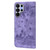Samsung Galaxy S26 Ultra 5G Cartoon Sakura Cat Embossed Leather Phone Case - Purple