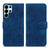 Samsung Galaxy S26 Ultra 5G Cartoon Sakura Cat Embossed Leather Phone Case - Royal Blue