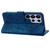 Samsung Galaxy S26 Ultra 5G Cartoon Sakura Cat Embossed Leather Phone Case - Royal Blue