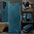Samsung Galaxy S26 Ultra 5G CaseMe 033 Calf Leather Lining Microfibre RFID Blocking Phone Case - Green
