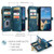 Samsung Galaxy S26 Ultra 5G CaseMe C30 Card Slots Zipper Wallet Leather Phone Case - Blue