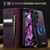 Samsung Galaxy S26 Ultra 5G CaseMe C49 Magnetic RFID Blocking Detachable Wallet Leather Phone Case - Purple