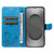 Samsung Galaxy S26 Ultra 5G Cat and Bee Embossed Flip Leather Phone Case - Blue