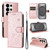 Samsung Galaxy S26 Ultra 5G Cat and Bee Embossed Flip Leather Phone Case - Rose Gold