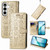 Samsung Galaxy S26 Ultra 5G Cat and Dog Embossed Leather Phone Case - Gold