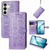 Samsung Galaxy S26 Ultra 5G Cat and Dog Embossed Leather Phone Case - Purple