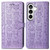Samsung Galaxy S26 Ultra 5G Cat and Dog Embossed Leather Phone Case - Purple