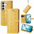 Samsung Galaxy S26 Ultra 5G Cat and Dog Embossed Leather Phone Case - Yellow