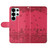 Samsung Galaxy S26 Ultra 5G Cat Embossing Pattern Leather Phone Case with Lanyard - Red