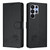 Samsung Galaxy S26 Ultra 5G Cat Rat Embossed Pattern RFID Leather Phone Case with Lanyard - Black