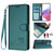 Samsung Galaxy S26 Ultra 5G Cat Rat Embossed Pattern RFID Leather Phone Case with Lanyard - Peacock Green