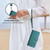 Samsung Galaxy S26 Ultra 5G Cat Rat Embossed Pattern RFID Leather Phone Case with Lanyard - Peacock Green