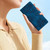 Samsung Galaxy S26 Ultra 5G Cherry Blossom Butterfly Skin Feel Embossed PU Phone Case - Blue