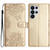 Samsung Galaxy S26 Ultra 5G Cherry Blossom Butterfly Skin Feel Embossed PU Phone Case - Gold