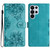 Samsung Galaxy S26 Ultra 5G Cherry Blossom Butterfly Skin Feel Embossed PU Phone Case - Green