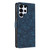 Samsung Galaxy S26 Ultra 5G Cherry Blossoms Embossed Leather Phone Case - Dark Blue