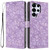 Samsung Galaxy S26 Ultra 5G Cherry Blossoms Embossed Leather Phone Case - Purple