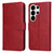 Samsung Galaxy S26 Ultra 5G Classic Calf Texture Flip Leather Phone Case - Red